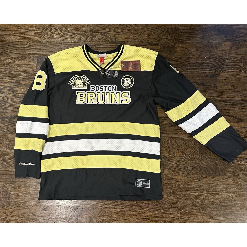 New Mitchell & Ness BOSTON BRUINS NHL Stateside Hockey Jersey Men Large Sewn